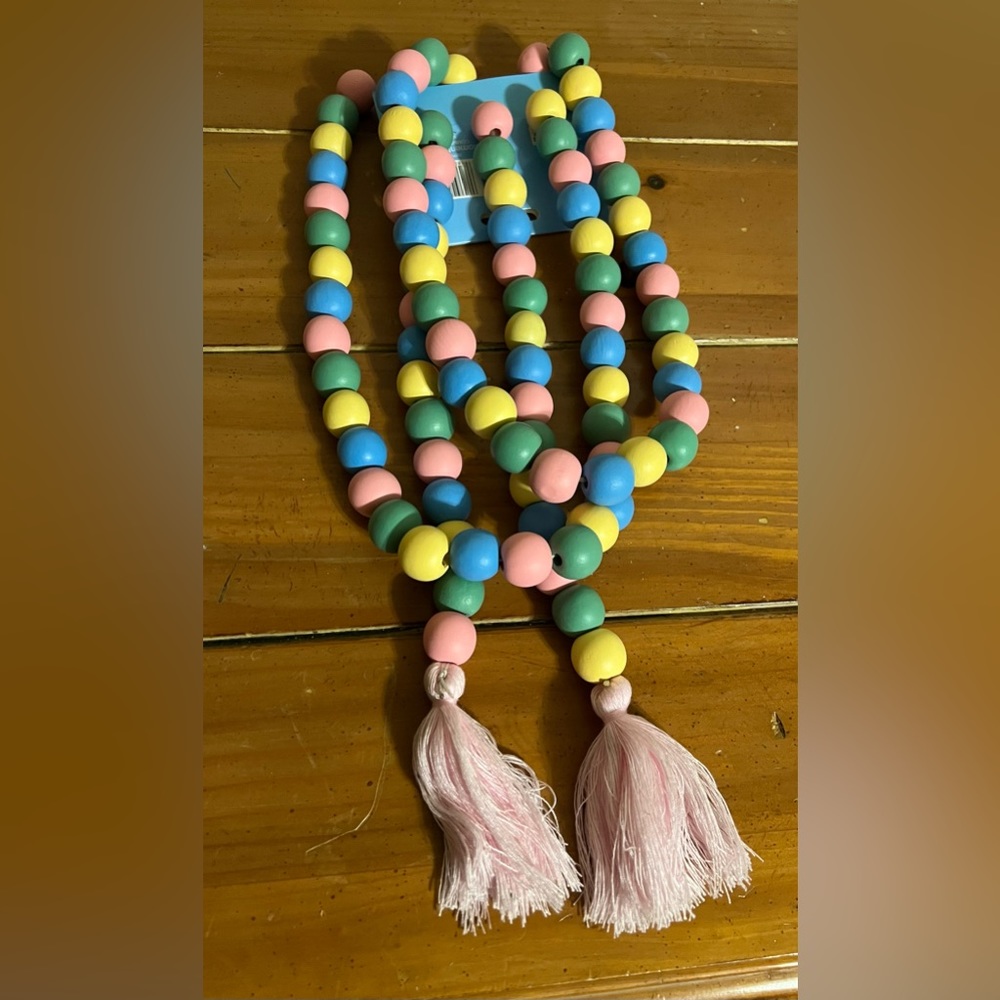 Easter Wooden Bead Garland 6FT
